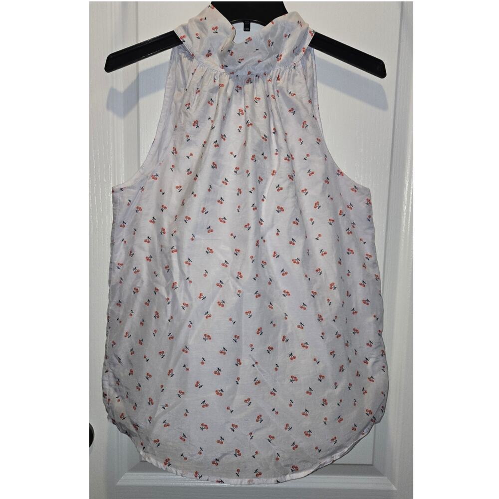 J. Crew cherry halter tie tank sz 2 silk blend